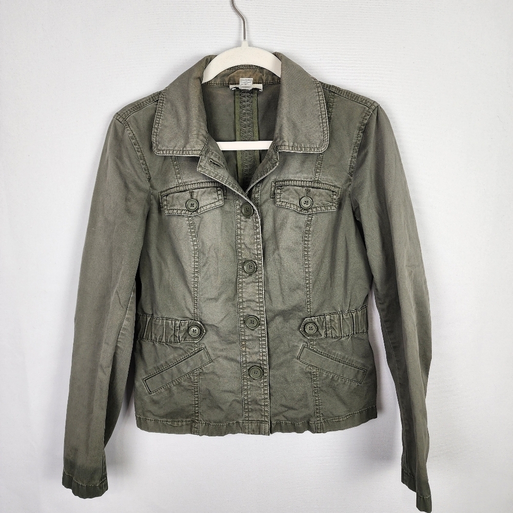 LOFT Army Green Military Button Up Jacket SIZE 2